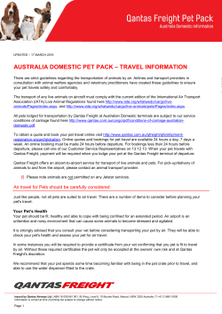 australia domestic pet pack &ndash; travel information