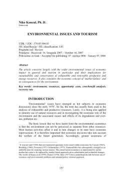 ENVIRONMENTAL ISSUES AND TOURISM