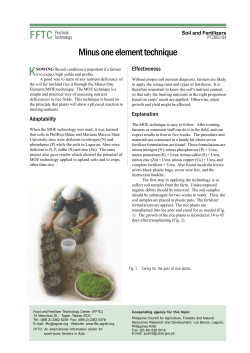 Minus one element technique - Food and Fertilizer Technology Center