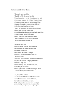 Mathew Arnold: Dover Beach The sea is calm to