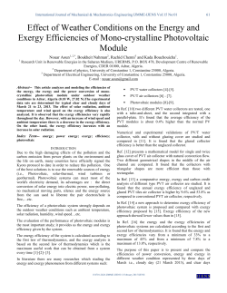 Effect of Weather Conditions on the Energy and Exergy
