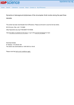 Dynamics of aboveground phytomass of the circumpolar Arctic