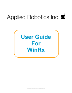 User Guide For WinRx - Applied Robotics Inc.