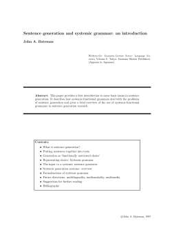 Sentence generation and systemic grammar