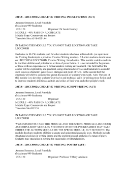2017/8 - LDCC5001A CREATIVE WRITING: PROSE FICTION (AUT