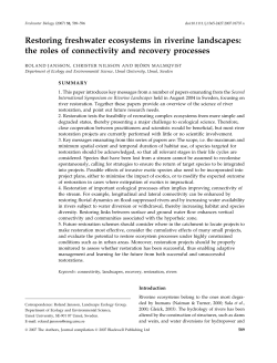 Restoring freshwater ecosystems in riverine landscapes: the roles of