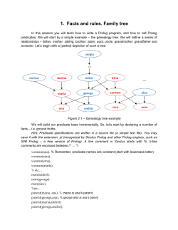 1. Facts and rules. Family tree