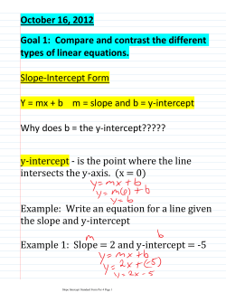Goal 1: Compare and contrast the different types of linear equations