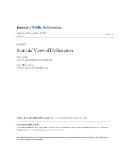 Activists` Views of Deliberation