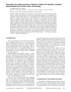 Parametric tip model and force&ndash;distance relation for Hamaker