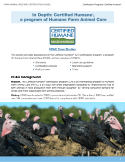 In Depth: Certified Humane&reg;, a program of Humane Farm Animal
