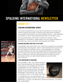 SPALDING INTERNATIONAL NEWSLETTER