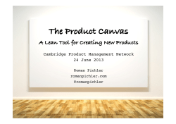 Overview of the Product Canvas