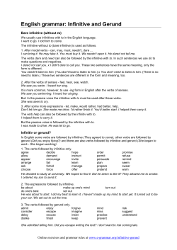English grammar: Infinitive and Gerund - E