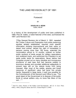 the land revision act of 1891 - Minnesota Legal History Project