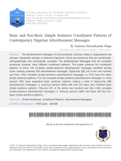 Basic and Non-Basic Simple Sentence Constituent