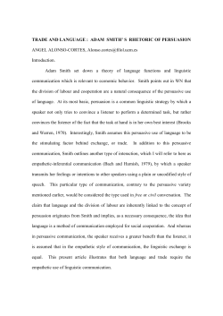 TRADE AND LANGUAGE : ADAM SMITH` S RHETORIC OF