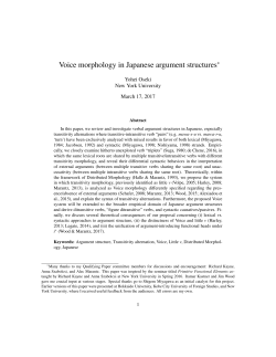 Voice morphology in Japanese argument structures
