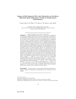 Impact of Red Imported Fire Ant Infestation on Northern Bobwhite