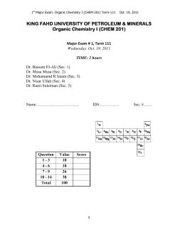 CHEM 201 1st Majer (Term 111)