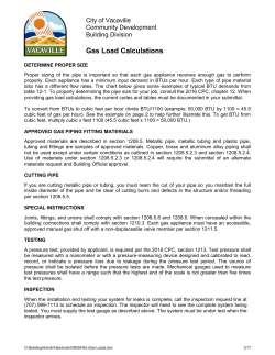 Gas Load Calculations