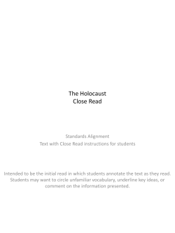 The Holocaust Close Read