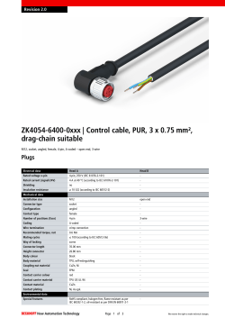 Control cable, PUR, 3 x 0.75 mm&sup2;, drag-chain suitable