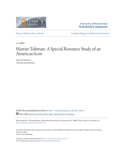 Harriet Tubman: A Special Resource Study of an American Icon