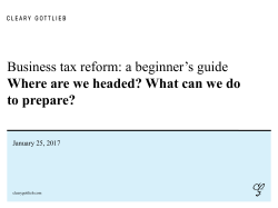 U.S. Tax Reform: A Beginner`s Guide