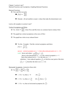 Page 1 Chapter 2 section 6 and 7 Rational Functions and