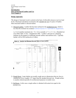 1 Introduction: Sizes of Structural Lumber and Use Text Chapter 4