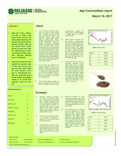 Jeera Turmeric Agri Commodities report March 16