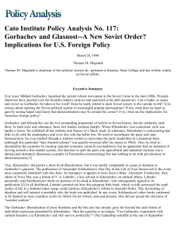 Gorbachev and Glasnost--A New Soviet Order?