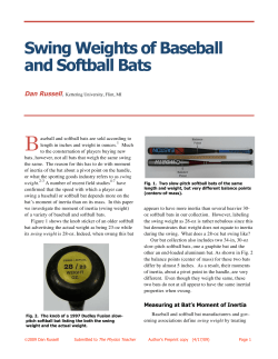 Swing Weights of Baseball and Softball Bats