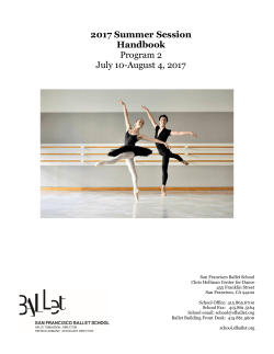 2017 Program 2 Handbook - Ballet - School