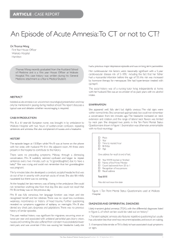 An Episode of Acute Amnesia: To CT or not to CT?