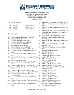 End of Year Estate Auction 12/27/14 SPECIAL 10:00AM START