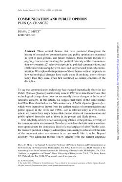 COMMUNICATION AND PUBLIC OPINION PLUS CÁA CHANGE?