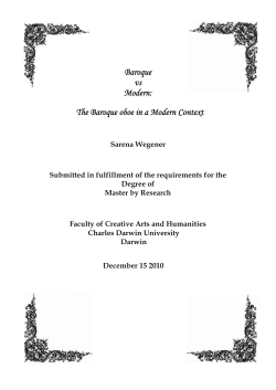 1he Baroque o oe in a Modern Conte t - CDU eSpace