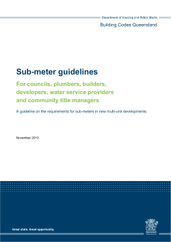 Sub-meter guidelines - Department of Housing and Public Works