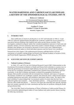 10. water hardness and cardiovascular disease