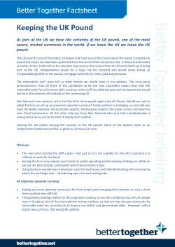 Keeping the UK Pound