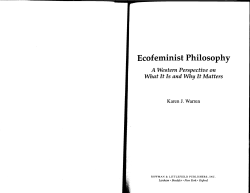 Ecofeminist Philosophy