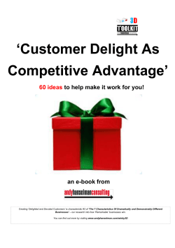 Customer Delight As Competitive Advantage