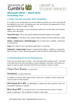 Microsoft Office Word 2010 - PebblePad