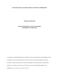 ILLINOIS BANK FAILURES DURING THE GREAT DEPRESSION