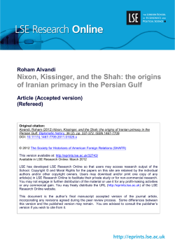 Nixon, Kissinger, and the Shah: the origins of Iranian primacy in the