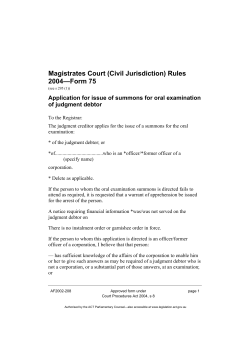 Magistrates Court (Civil Jurisdiction) Rules 2004&mdash;Form 75