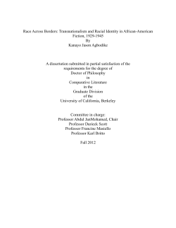 Race Across Borders: Transnationalism and Racial Identity in