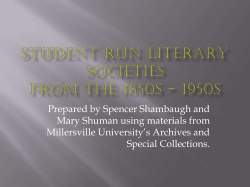 literary societies, 1855-1956